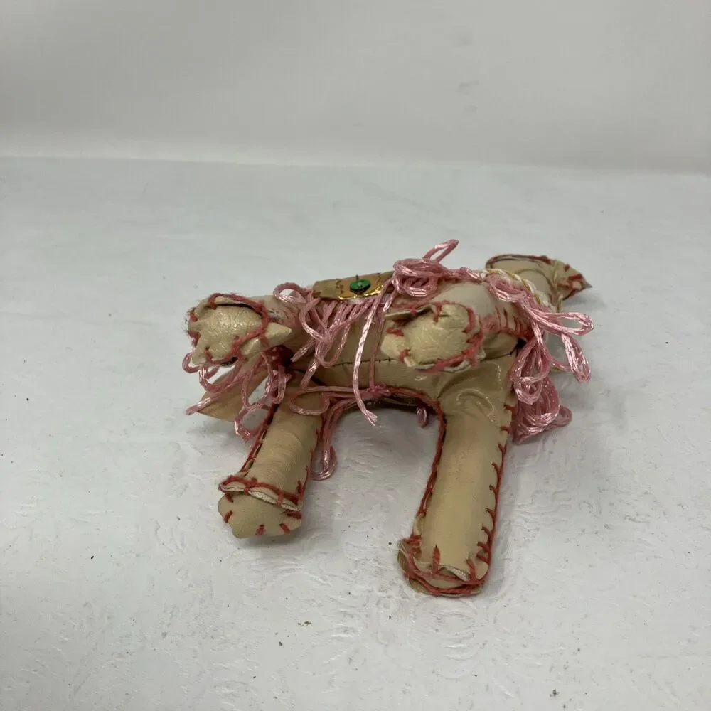 Arabian Folk Art Hand Sewn Stuffed Leather CAMEL Vintage 1960s 70s 6”